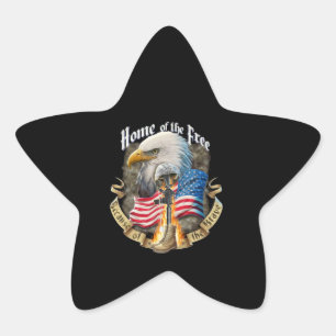 Home Of The Free Because Of Eagle Vetera The Brave Star Sticker