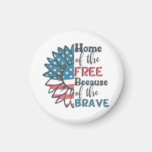 Home of the free because of the brave 4th of july magnet