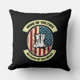 Home of the Free, Because of the Brave Patriotic Cushion