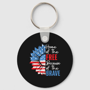Home Of The Free Because Of The Brave Sunflower 4t Key Ring