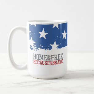 Home of the Free Because of the Brave US Flag Coffee Mug