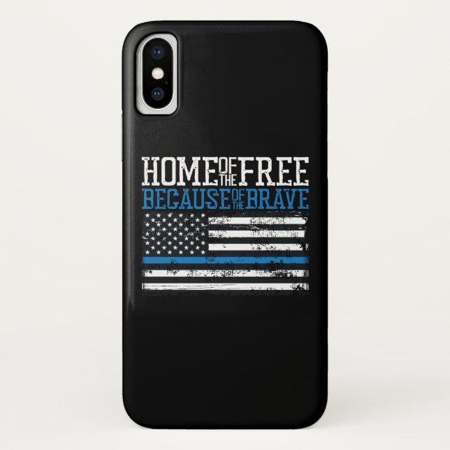Home of the free because of the brave USA Flag Case-Mate iPhone Case (Back)