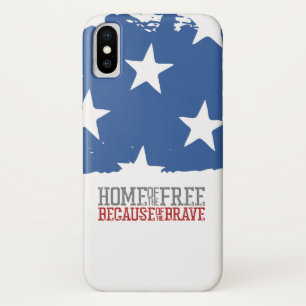Home of the free because of the brave USA Flag iPhone X Case