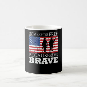 Home Of The Free Because Of The Brave - USA Flag Coffee Mug