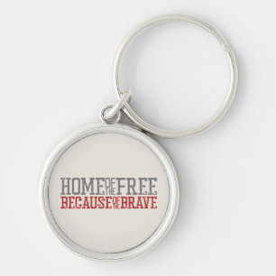 Home of the free because of the brave USA Flag Key Ring