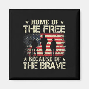 Home Of The Free Because Of The Brave Usa Flag Magnet