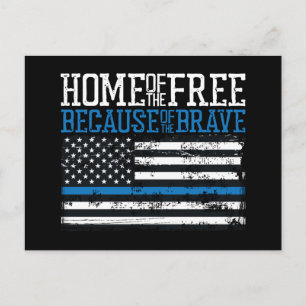 Home of the free because of the brave USA Flag Postcard