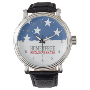 Home of the free because of the brave USA Flag Watch