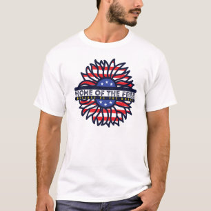 Home of the Free Because of the Brave USA Sun T-Shirt