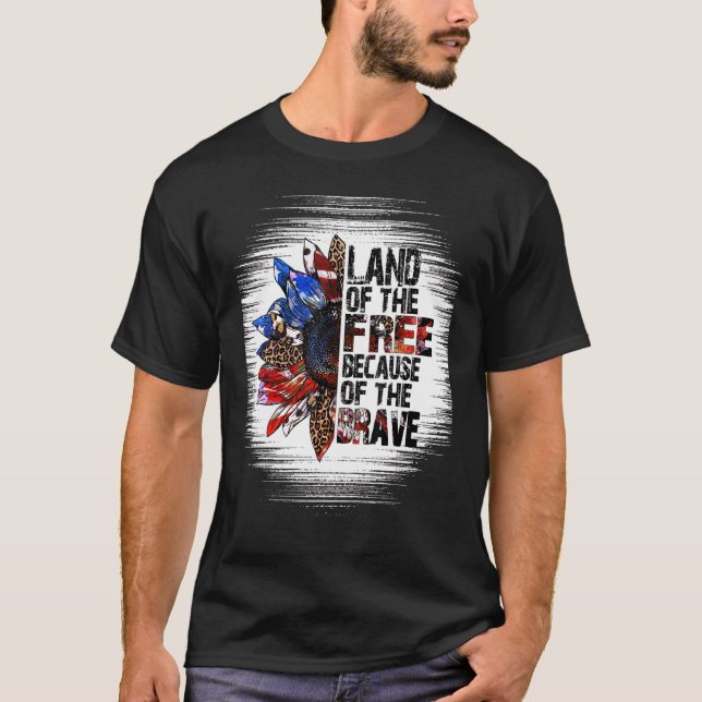 Home Of The Free Because Of The Brave Veterans Ame T-Shirt (Front)