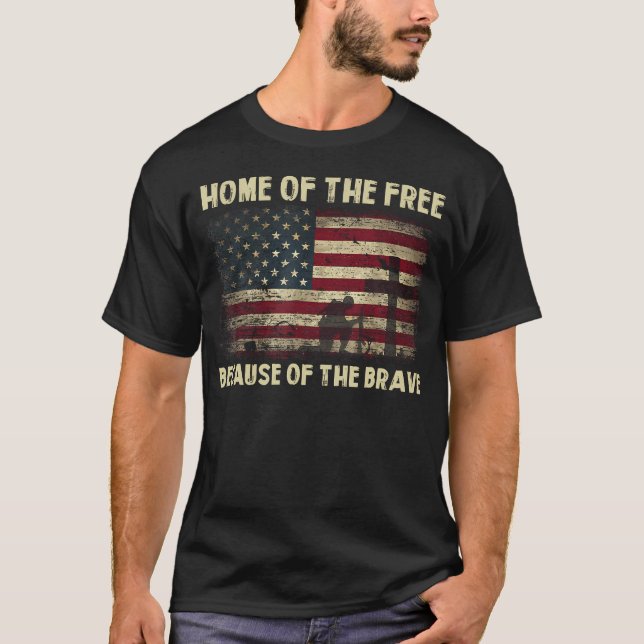 Home Of The Free Because Of The Brave Veterans Day T-Shirt (Front)