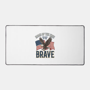 Home of the Free Brave Eagle Patriotic Shirt Desig Desk Mat