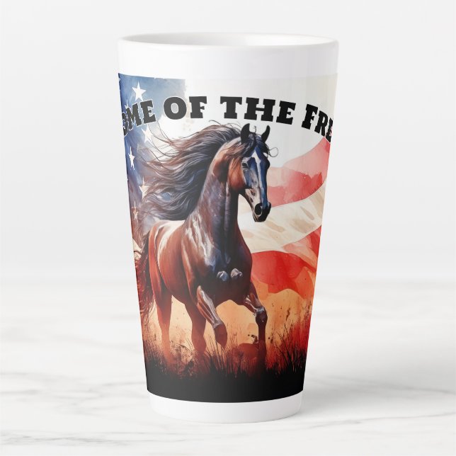 Home of the Free Horse Latte Mug (Front)