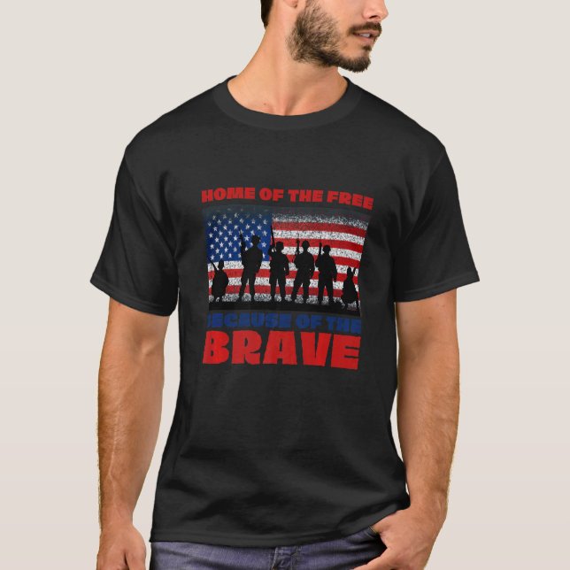 Home Of The Free Memorial Day Partiotic Military V T-Shirt (Front)