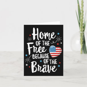 Home Of The Free Veterans 4th Of July Women Wife P Card