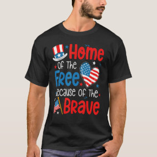 Home Of The Free Veterans 4th Of July Women Wife P T-Shirt