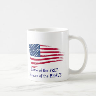 Home of the Free Wavy Flag Coffee Mug