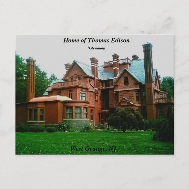Home of Thomas Edison Postcard (Front)