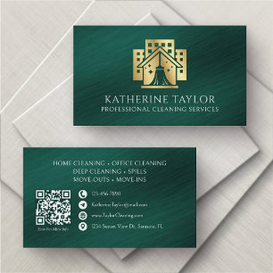 Home Office Commercial Residential Cleaning Business Card