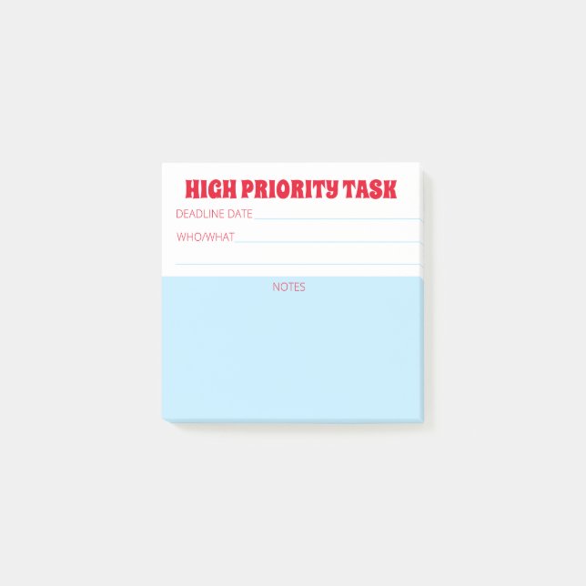 Home office employee high priority task reminder post-it notes (Front)