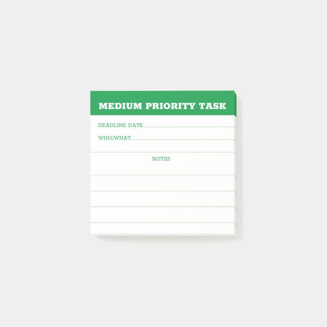 Home office employee medium priority task reminder post-it notes (Front)