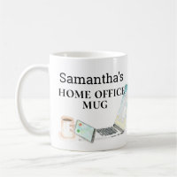 Home Office Name Watercolor Phone Computer