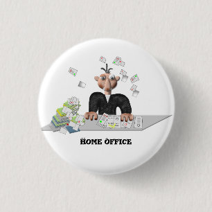 Home Office , Personalised 3 Cm Round Badge