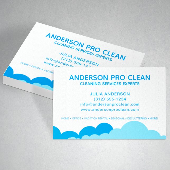 Home & Office Pro Cleaning Service Bubbles Business Card (Creator Uploaded)