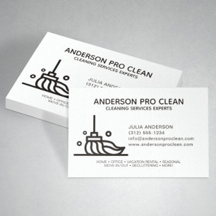Home & Office Professional Cleaning Service Black Business Card