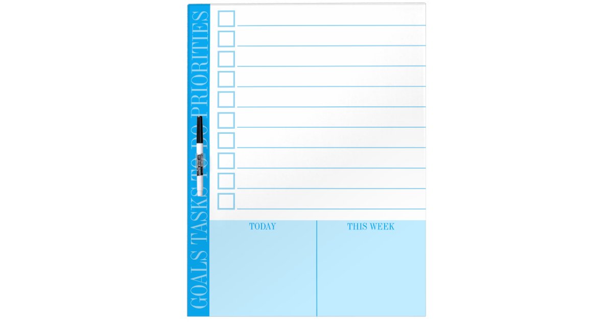 Home office to do list deadlines priority tasks dry erase board