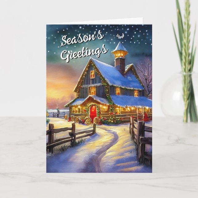 Home on the Old Ranch for Christmas Holiday Card (Front)