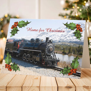 Home on the Train for the Holidays Card