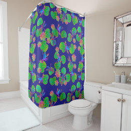Home on the Water Midnight Shower Curtain