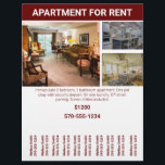 Home or Apartment For Rent Flyer Tear Off Strips<br><div class="desc">Have an apartment or home for rent? Advertise your rental on community bulletin board with this custom printed flyer. This flyer is ready to be customised with three photos and has a spot for your to add a headline, description, rental price, phone number and info on the tear-off strips. Just...</div>