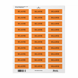 Home Organisation Blank Orange Custom Labels