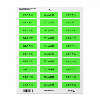 Home Organization Blank Bright Green Custom Labels
