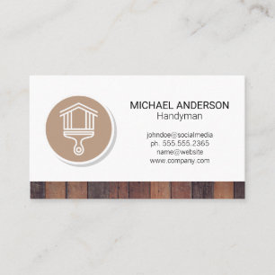 Home Paint Brush Logo   Wood Trim Business Card