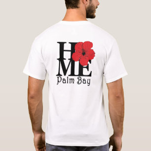 HOME Palm Bay Red Hibiscus (Back Print) T-Shirt