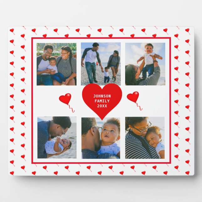 Home Photo Personalised Collage Family Valentine Plaque (Front)
