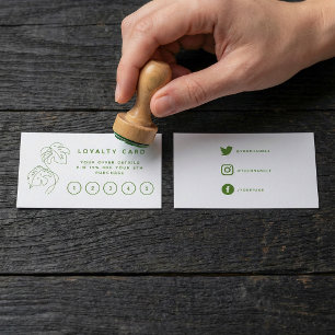 Home plant shop, modern green loyalty card. card