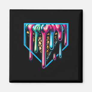 Home Plate Drip - Ice Cream Softll And Sell  Magnet