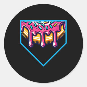 Home Plate Drip - Softll And Sell Classic Round Sticker