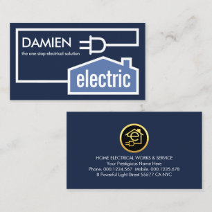 Home Power Plug Electrical Circuit Business Card