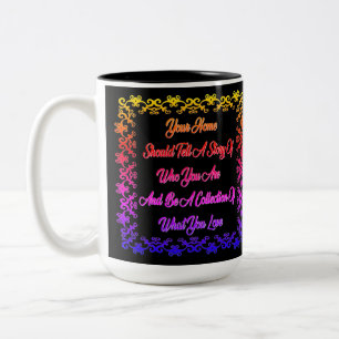Home Quote Black Rainbow Mug