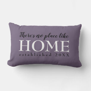Home Quote Customised Year Established Purple Lumbar Cushion