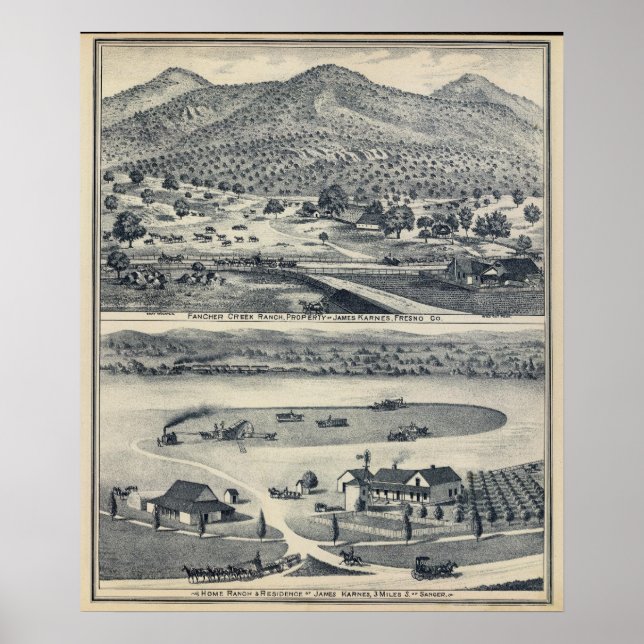 Home Ranches in Fresno, California Poster (Front)