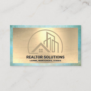 Home Real Estate   Gold Texture  Business Card