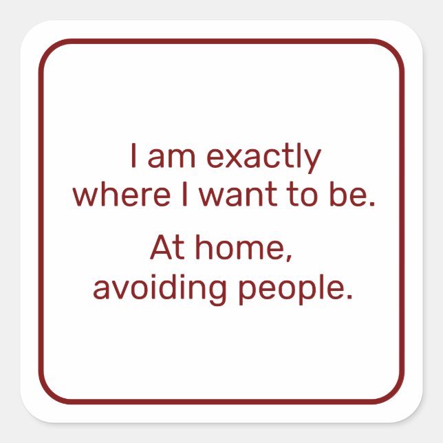 Home (red) square sticker (Front)