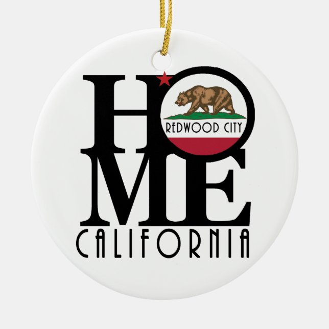HOME Redwood City Ceramic Ornament (Front)