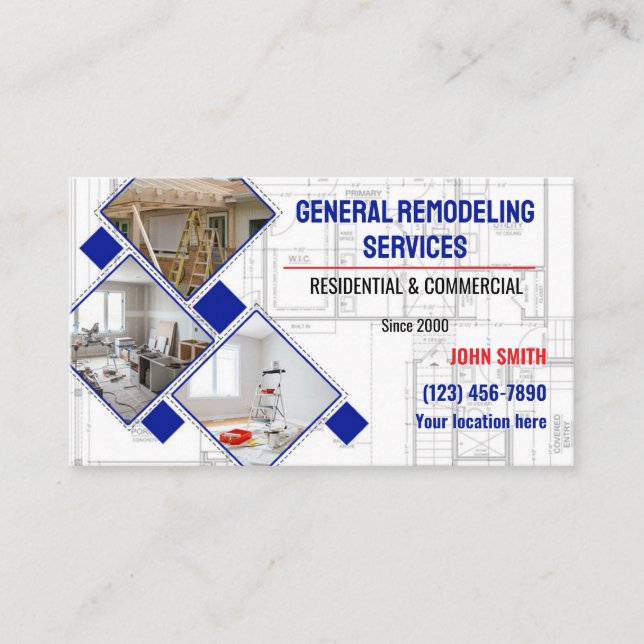 Home Remodeling Buisiness Cards (Front)